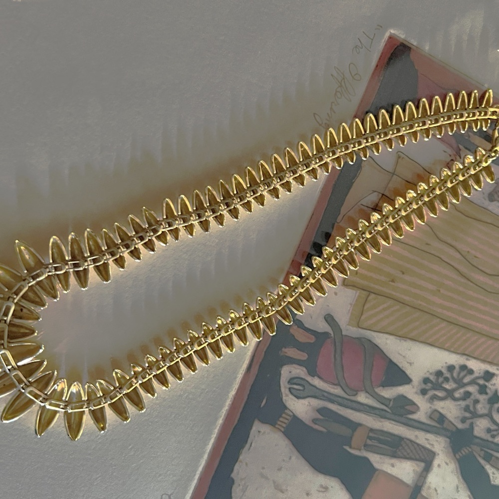 Domed Navette Contour Choker Necklace w/a Polished Finish - Picture 4 of 6